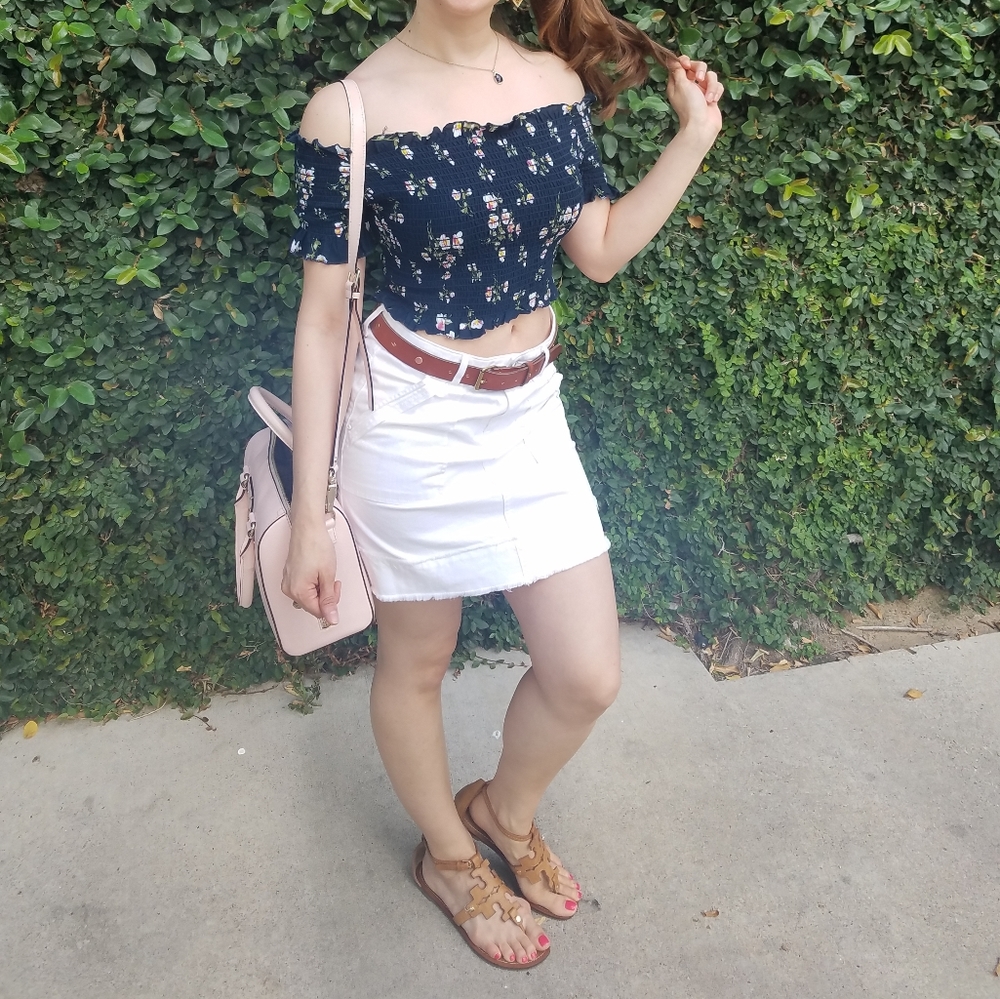 White Zara Jean skirt
